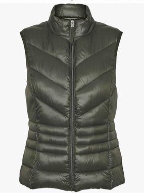 Vero Moda Olive Quilted Puffer Vest